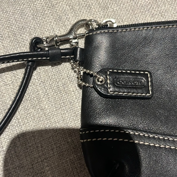 Black leather coach clutch. - Picture 3 of 4